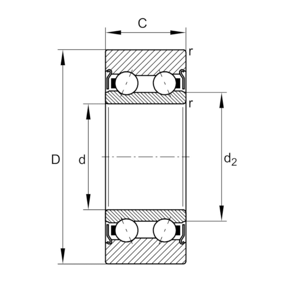LR5200-2Z INA Shielded Crowned Outer Track Roller 10x32x14mm
