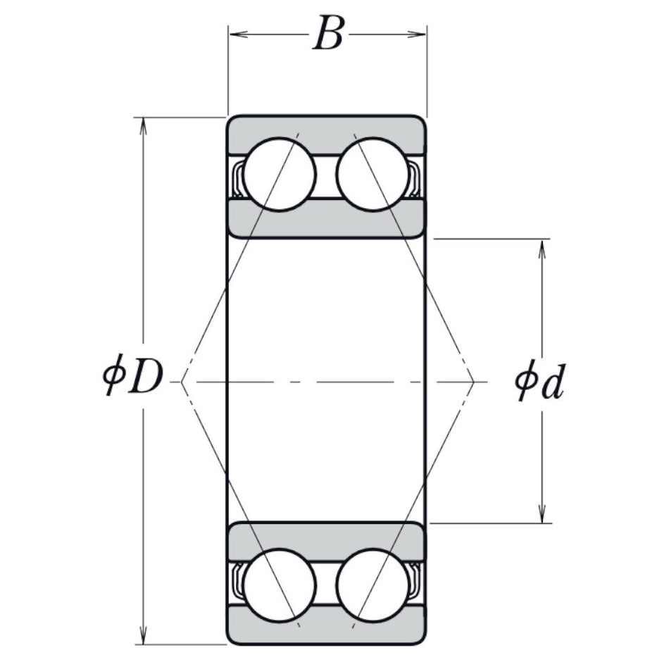 3312B-2ZTN NSK Double Row Angular Contact Ball Bearing 60x130x54mm