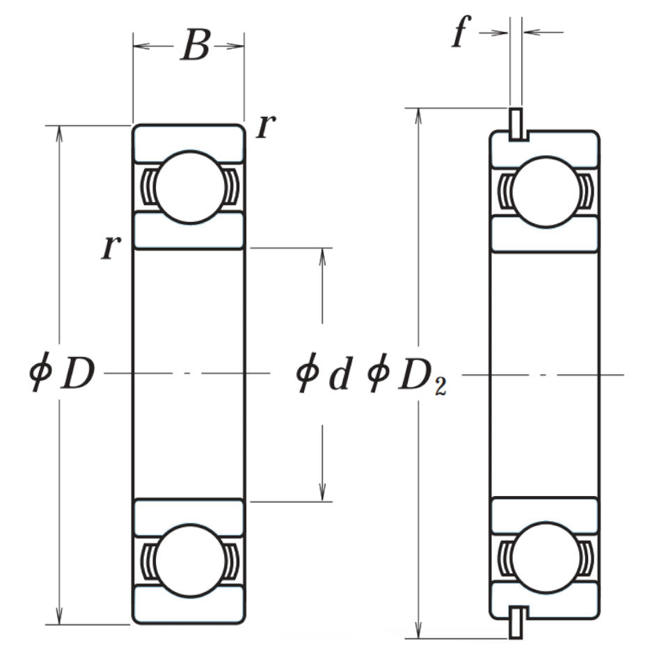 6206DDUNR NSK Sealed Deep Groove Ball Bearing with Snap Ring Groove 30x62x16mm