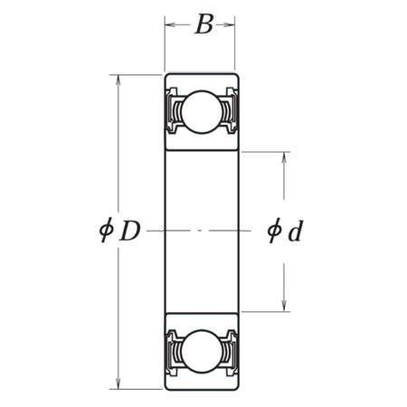 6802VV NSK Non Contact Rubber Sealed Deep Groove Ball Bearing 15x24x5mm