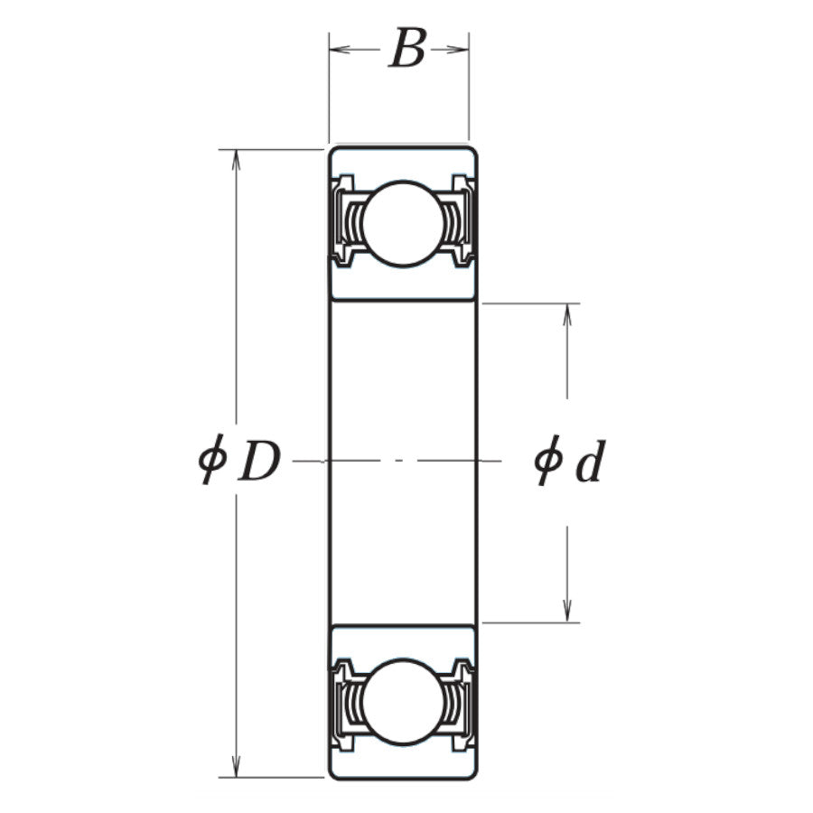 6206VVC3 NSK Non Contact Rubber Sealed Deep Groove Ball Bearing 30x62x16mm