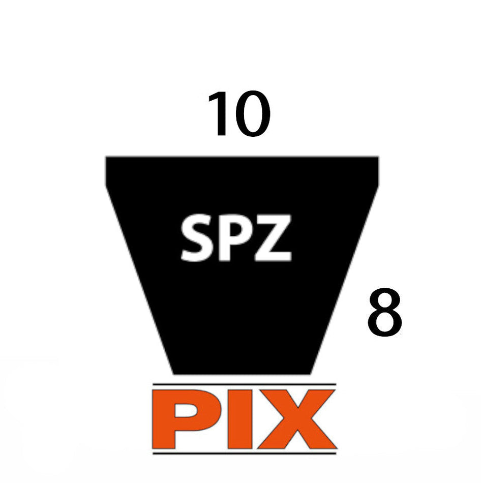 SPZ1987 PIX SPZ Section V Belt, 10mm Top Width, 8mm Thickness, Inside Length 1950mm