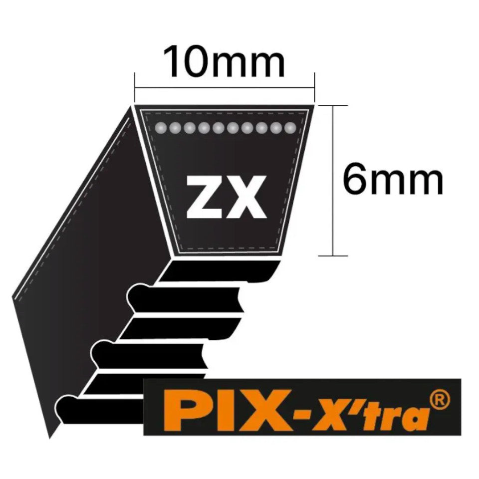 ZX28 PIX Cogged V Belt with Diagram