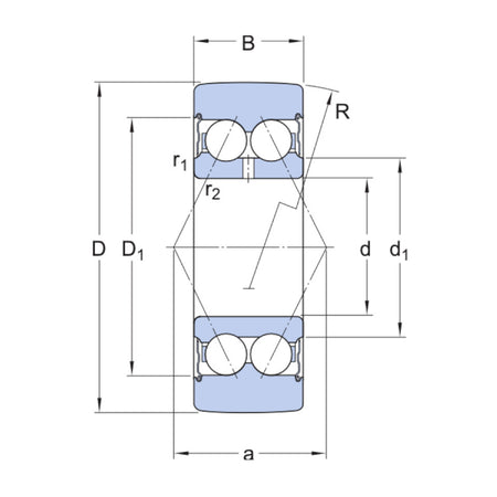 305805C-2Z SKF Shielded Crowned Outer Double Row Cam Roller 25x62x20.6mm