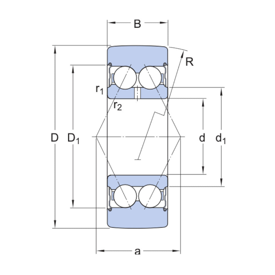 305807C-2Z SKF Shielded Crowned Outer Double Row Cam Roller 35x80x27mm