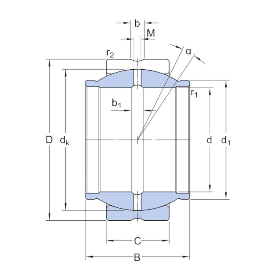 GEG200ES SKF Spherical Plain Bearing Steel/Steel 200x290x200mm Dimensions