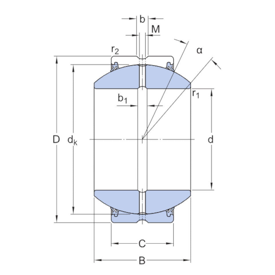 GEH20ES 2RS SKF Spherical Plain Bearing Steel - Diagram