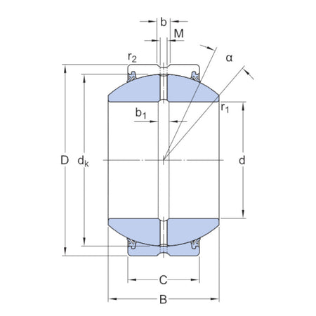 GEH20ES 2RS SKF Spherical Plain Bearing Steel - Diagram