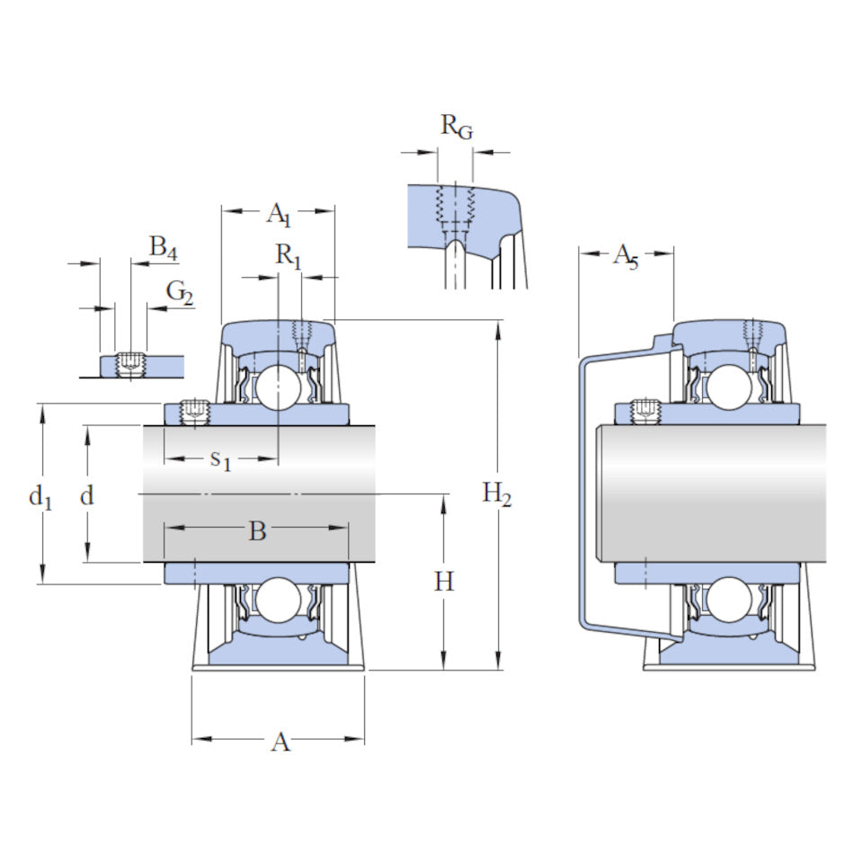 SKF 2 Bolt Plummer Block Y Bearing with Grub Screws