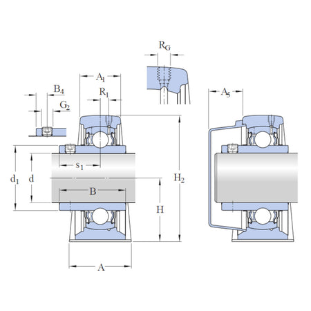 SKF 2 Bolt Plummer Block Y Bearing with Grub Screws