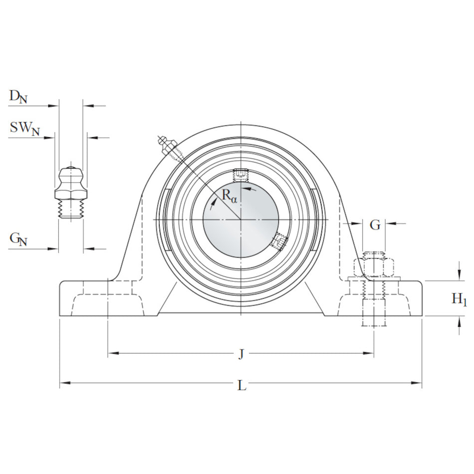 SKF 2 Bolt Plummer Block Y Bearing with Grub Screws