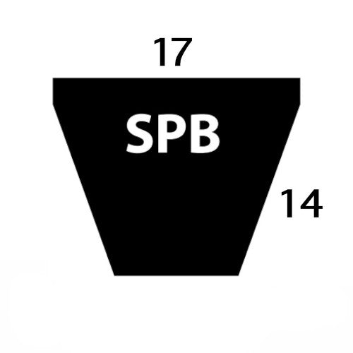 SPB1650 Dunlop Blue SPB Section V Belt, 17mm Top Width, 14mm Thickness, 1650mm Pitch Length