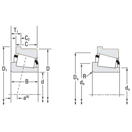 HM807046/HM807010-B Timken Tapered Roller Bearing with Flange 50.80x104.775x36.513mm