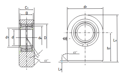 Dunlop Spherical Plain Bearing with Rod End Housing