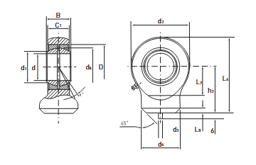 Dunlop Spherical Plain Bearing with Rod End Housing