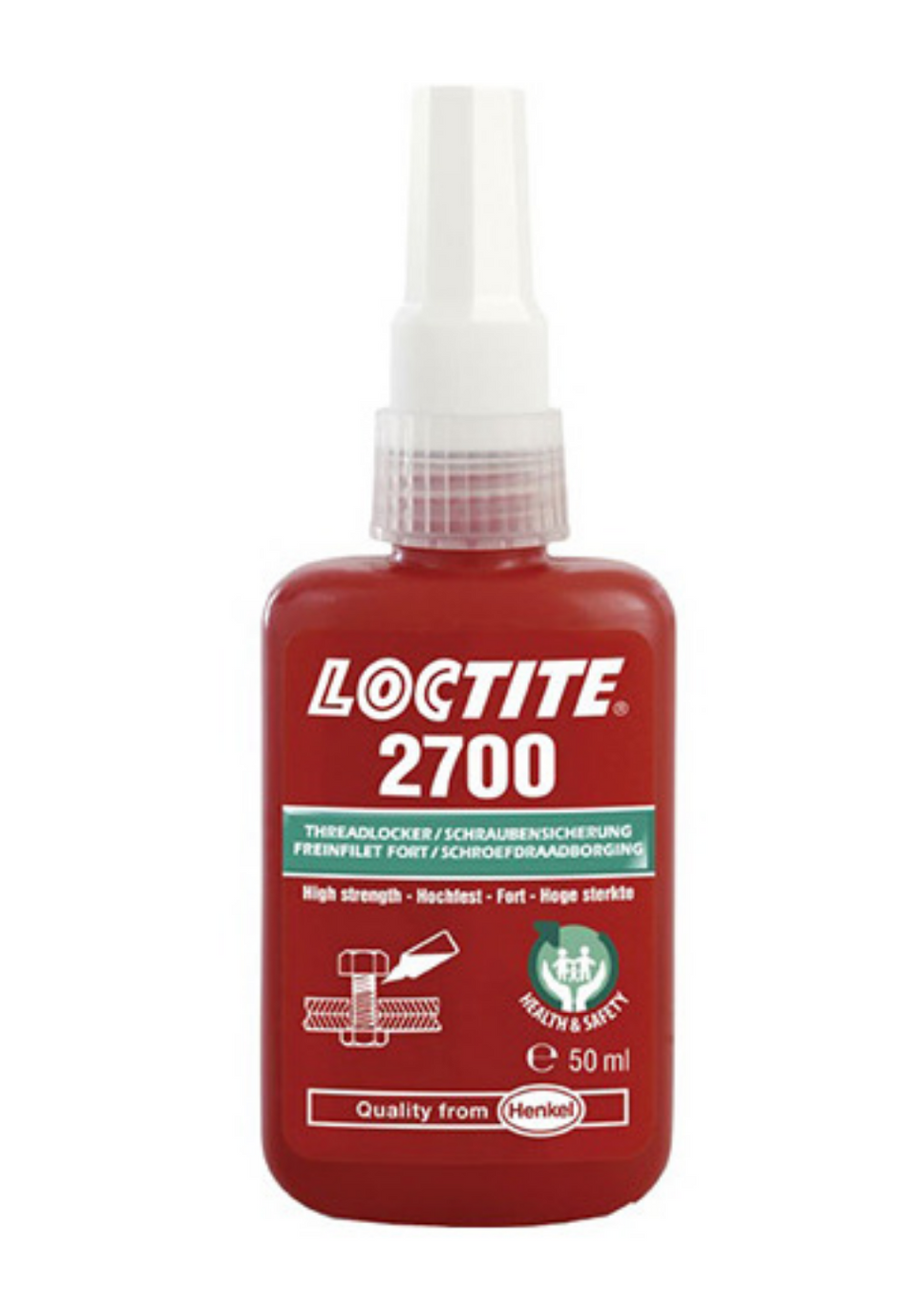 Loctite 2700 Health & Safety Friendly High Strength Threadlocking Adhesive with Permanent locking 50ml