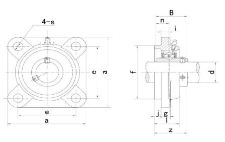 UCFS305 BKL Brand 4 Bolt Flange Bearing
