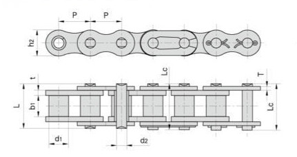 Dunlop 28B-1 BS Simplex Roller Chain 1.3/4 Inch Pitch 5 Mtr Box image 2