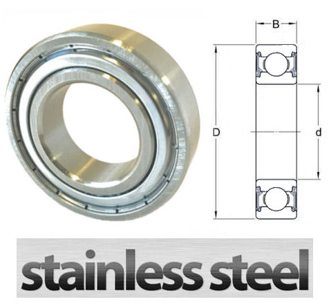 W6302 2Z Stainless Steel Shielded Deep Groove Ball Bearing 15x42x13mm ...