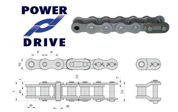 Power Drive 10B-1 BS Simplex Roller Chain 5/8 Inch Pitch 5 Mtr Box image 2