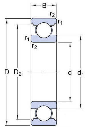 6008 SKF Open Deep Groove Ball Bearing 40x68x15mm image 2